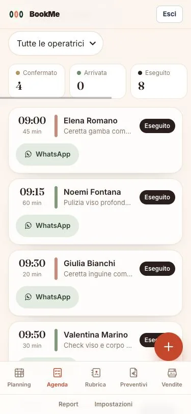 L'agenda di oggi sul telefono